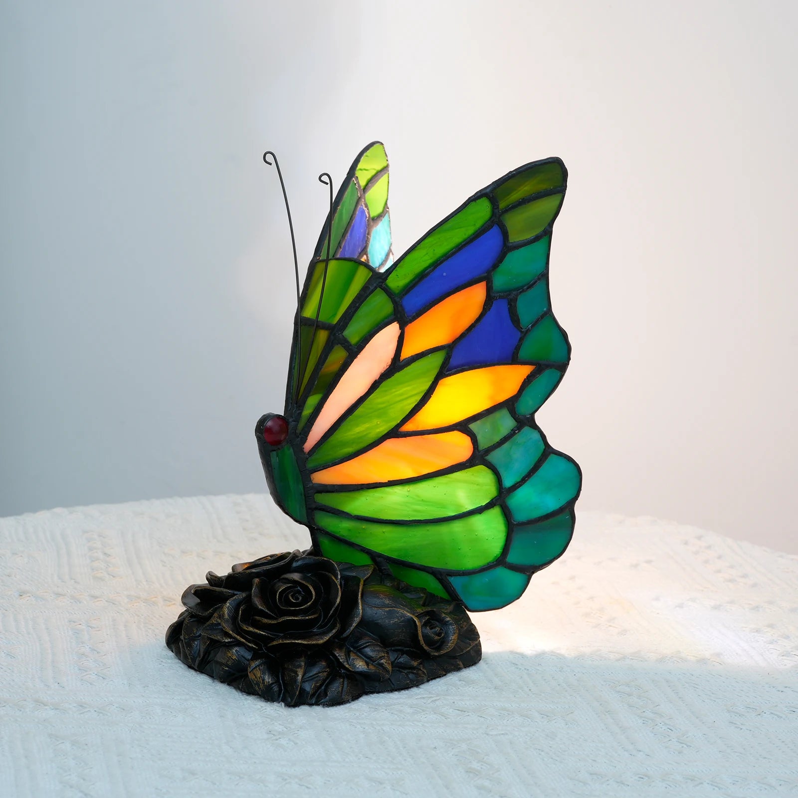 Zyrelis - Vintage Glass Table Lamp Butterfly Design