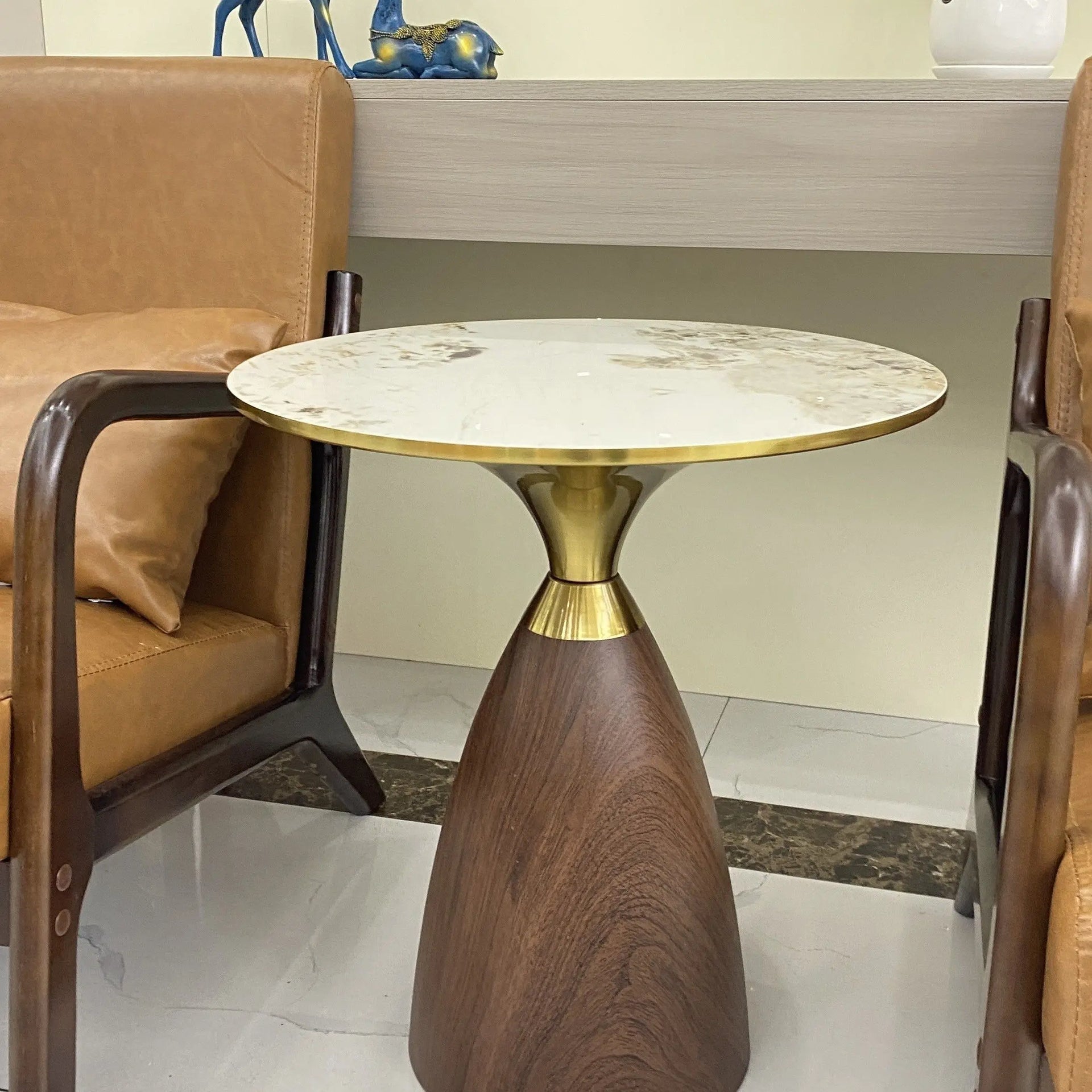 Eldorian - Nordic Ronde világos luxus design dohányzóasztal