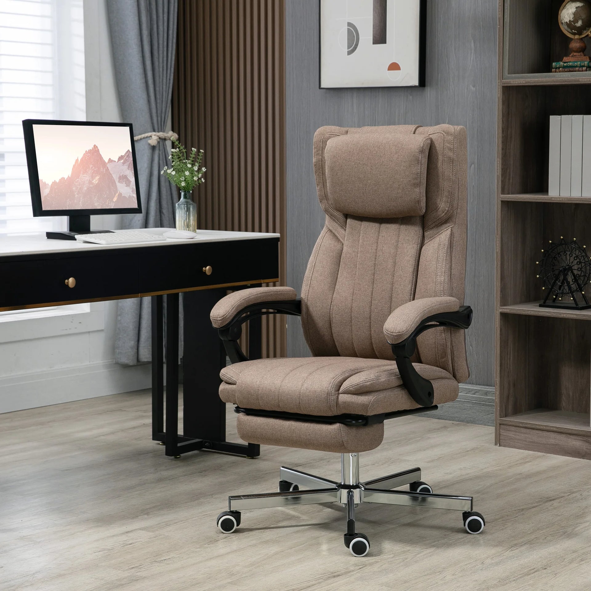 Faelric - Fauteuil de massage avec 6 points de massage et télécommande brun foncé