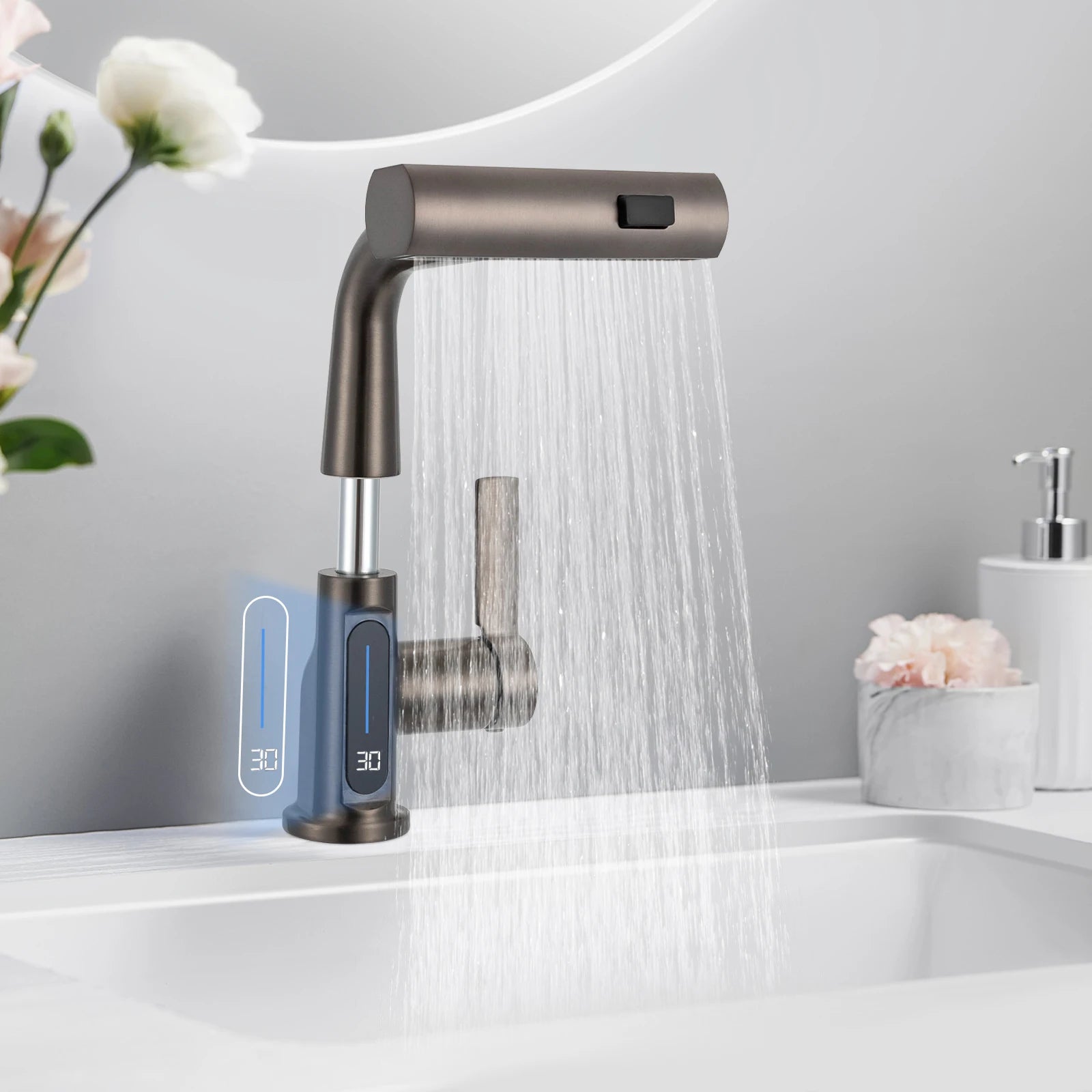 Valestrae - Uittrekbare Badkamerkraan met 360° Draaibare Uitloop en Keramisch Binnenwerk