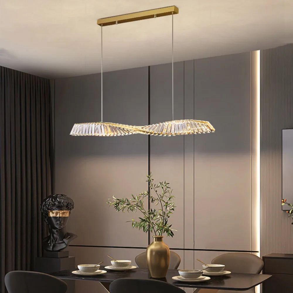 Astrion - Moderne Kristallen LED Eettafel Hanglamp met Spiraal Design