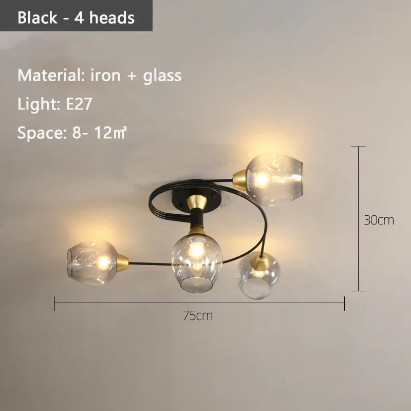 Morvella - Moleculaire Glazen Plafondlamp