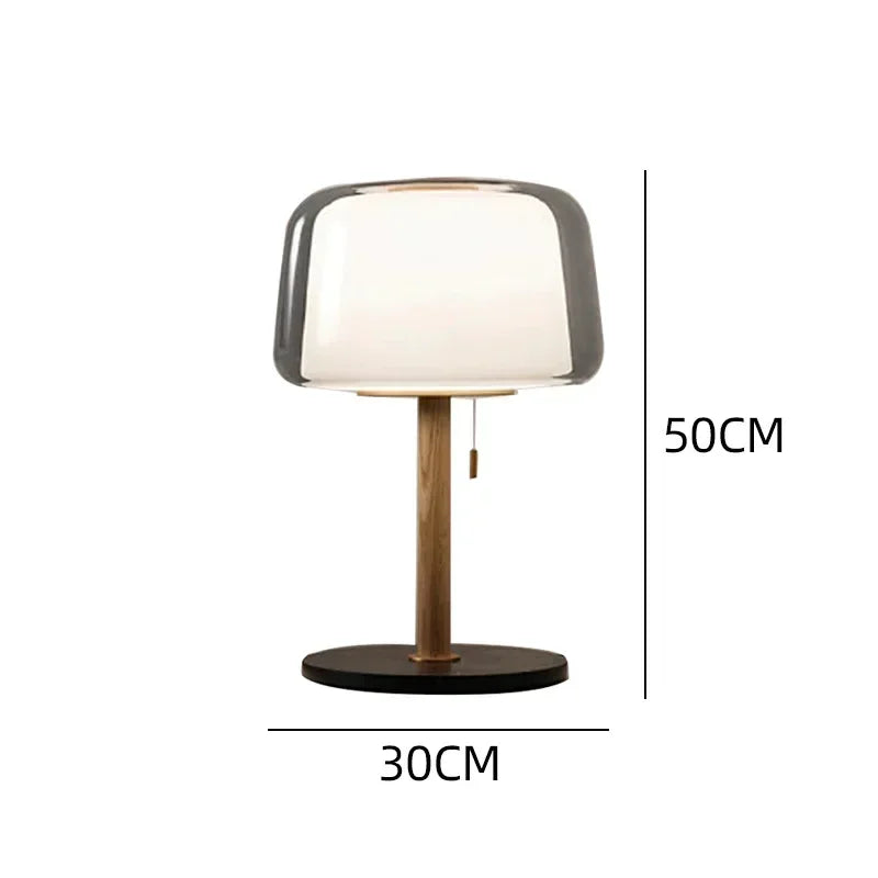 Solvara - Scandinavische Tafellamp Glazen Designlamp voor Slaapkamer en Woonkamer