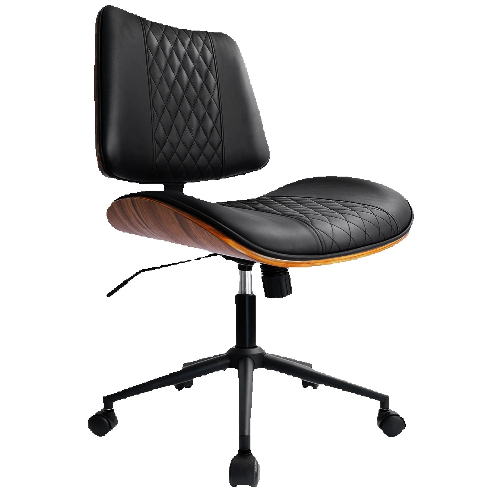 Orell - Verstelbare Bureaustoel Zonder Armleuningen in Walnoot en Kunstleer