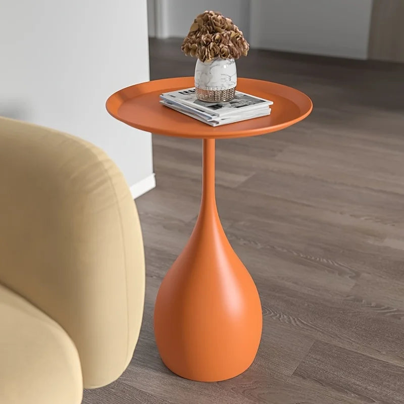 Ariessa - Mobiele Ronde Bijzettafel met Licht Luxe Mini Design voor Bank of Bed