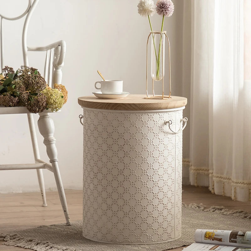 Vitarian - Frans Bijzettafel Van Ijzer met Opbergbak Ruimtebesparend Design