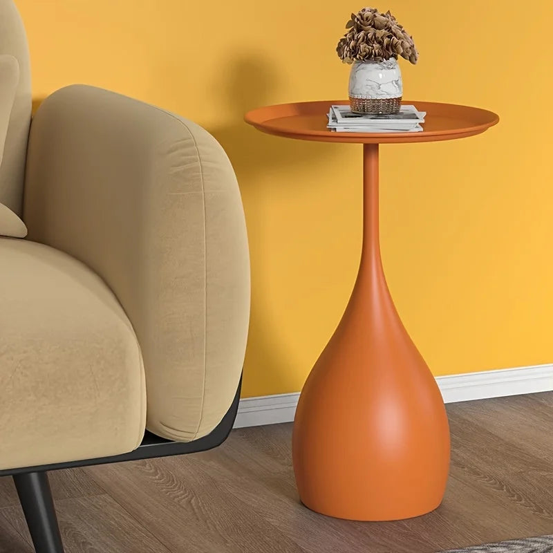 Ariessa - Mobiele Ronde Bijzettafel met Licht Luxe Mini Design voor Bank of Bed