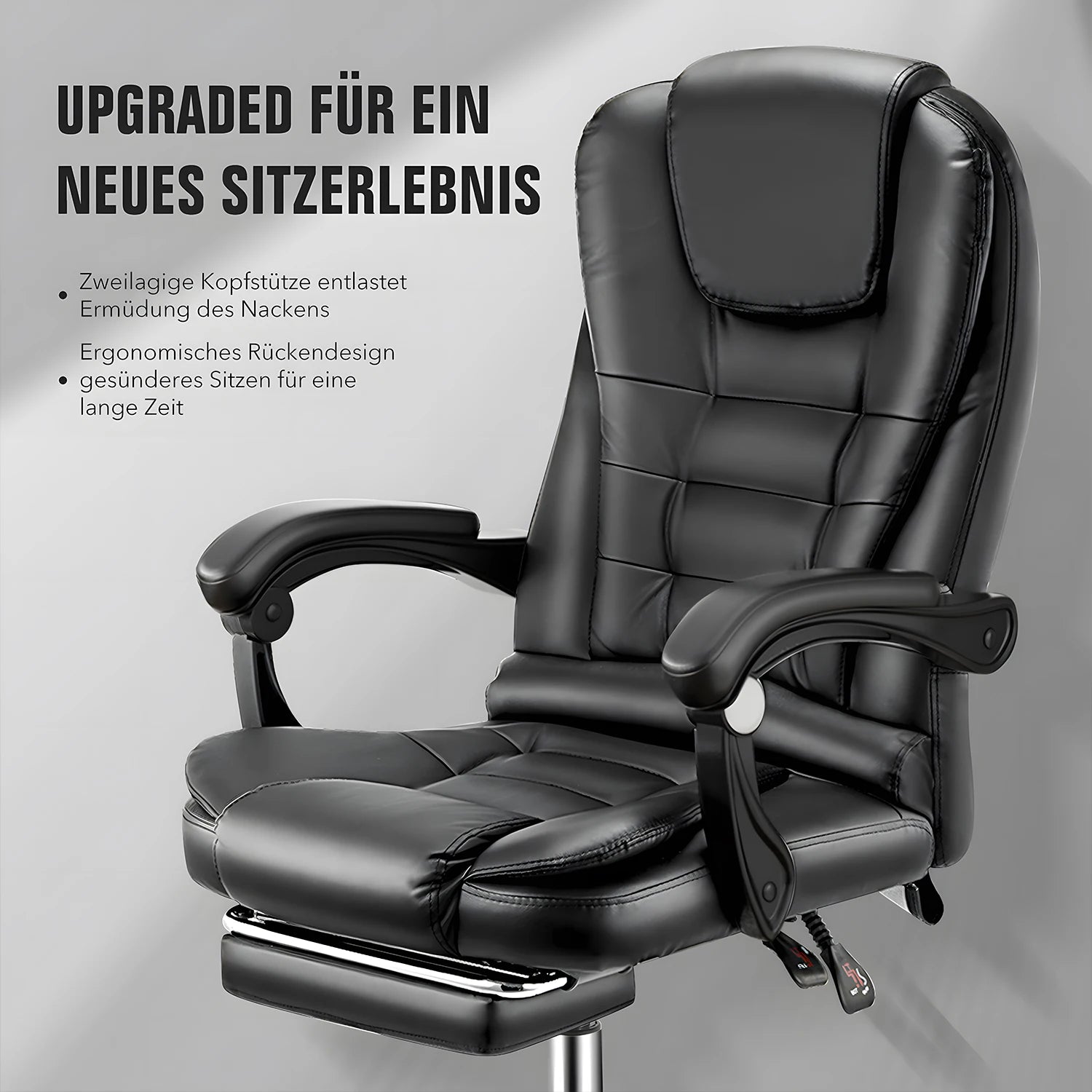 Marvellon - Ergonomická kancelárska stolička s masážnou funkciou a opierkou na nohy