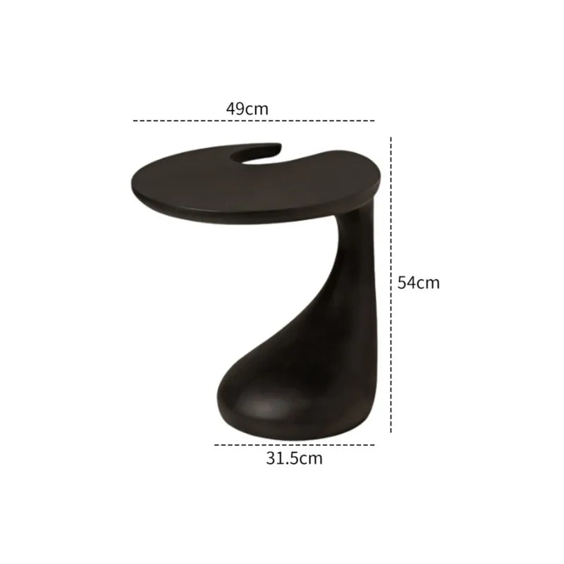 Velmoro - Luxurious Simple Black Side Table With Shelf