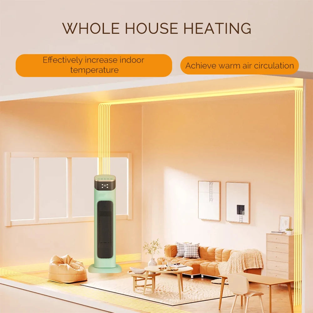 Elyora - Elektrische PTC-Ventilatorkachel met Instelbare Temperatuur, Afstandsbediening en Timer, Energiezuinig