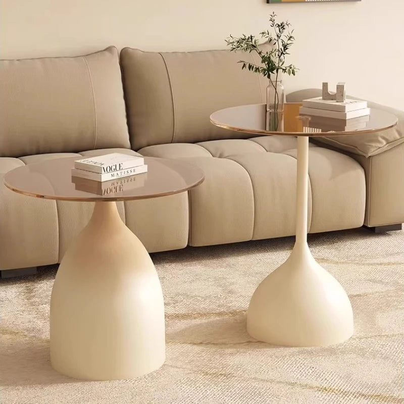 Varellia - Tavolino Rotondo in Vetro Moderno