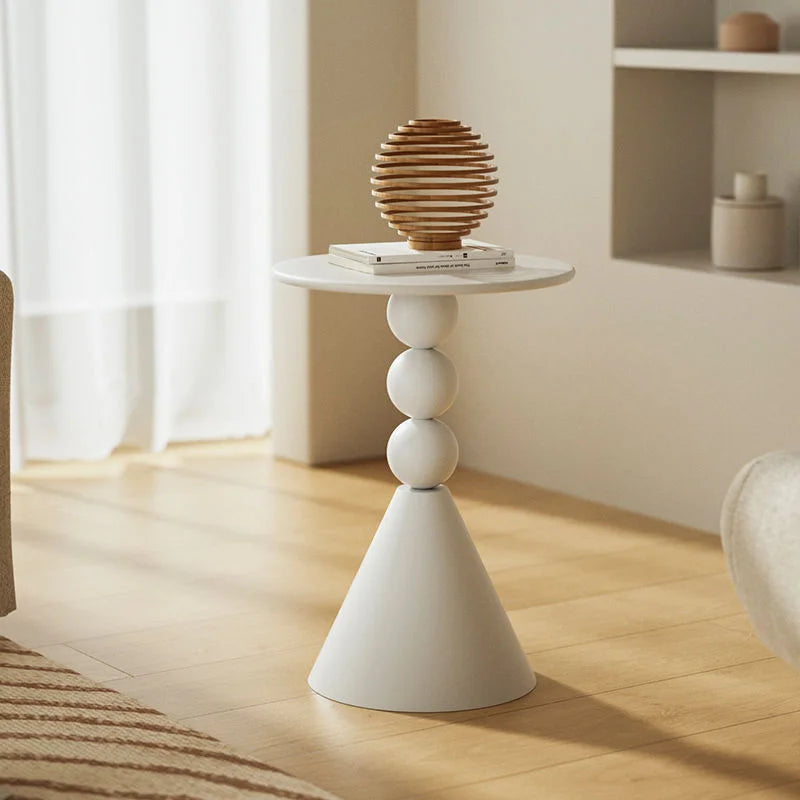 Norvellan - Tavolino Laterale Bianco Minimalista Stile Scandinavo