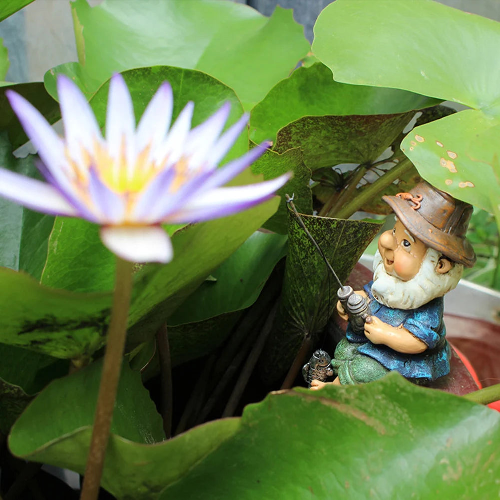 Irisia - Creatieve Waterdichte Vissen Kabouter Tuinbeeld voor Buiten en Tuindecoratie