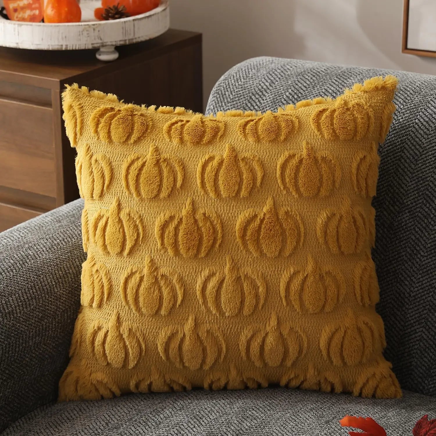 Nirellia - Coussin décoratif avec texture veloutée