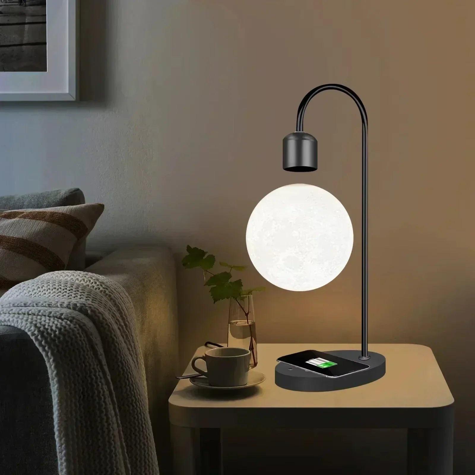Sylthera - LED Maanlamp met Magnetische Levitatie en Draadloos Opladen