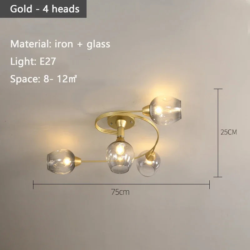 Morvella - Moleculaire Glazen Plafondlamp