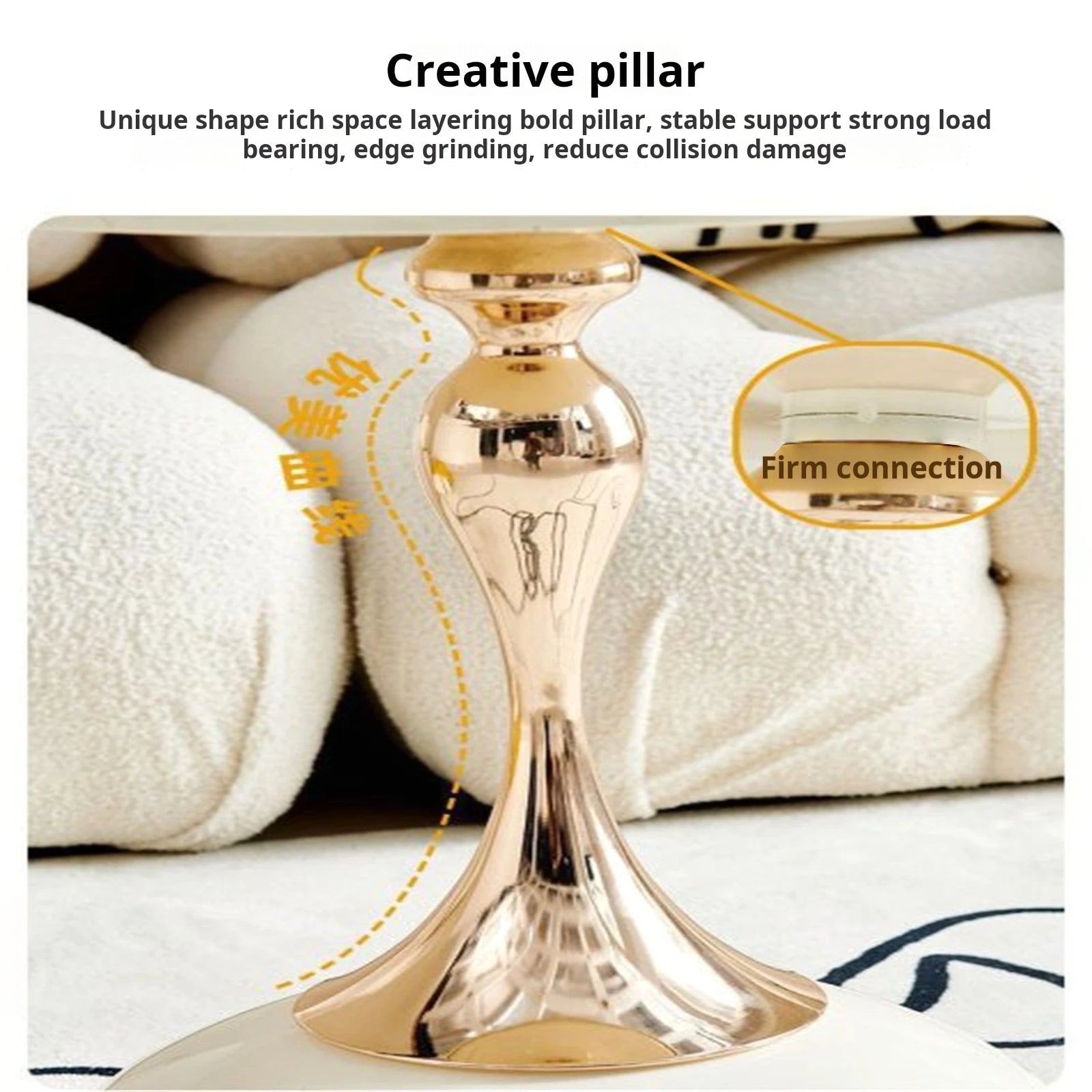 Auranelle - Italiaans Design Kleine Ronde Bijzettafel in Lichte Luxe Stijl