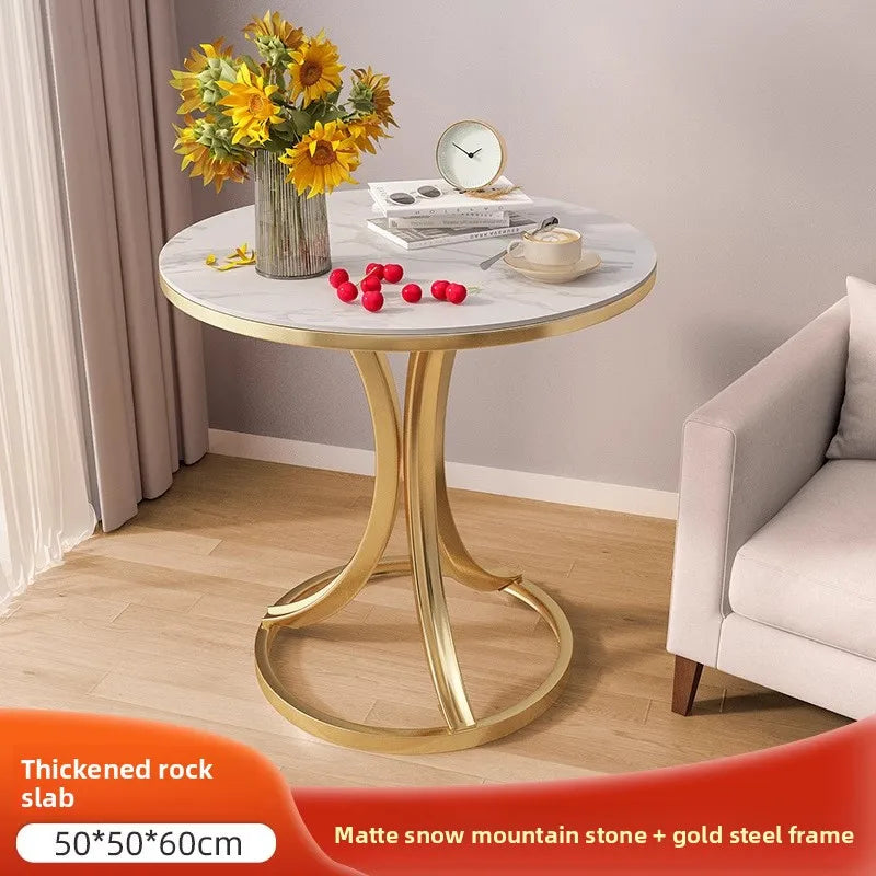 Cavero - Ronde Rock Slab Bijzettafel Voor Bank Of Bed