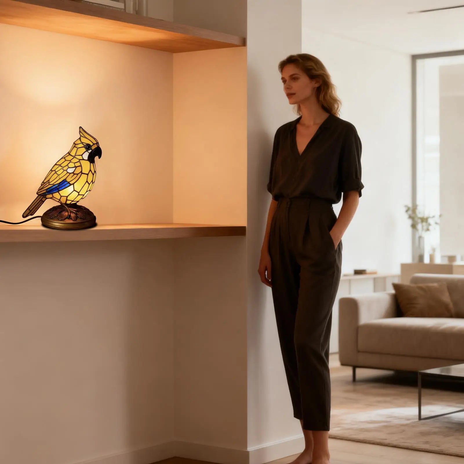 Orliven - Vintage Bird Table Lamp LED Night Light