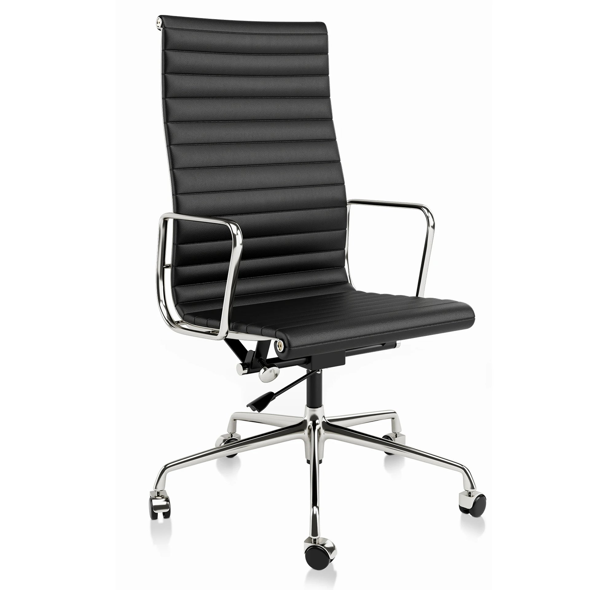 Alviera - Biela kožená kancelárska stolička s rebrovaným operadlom a otočnou funkciou