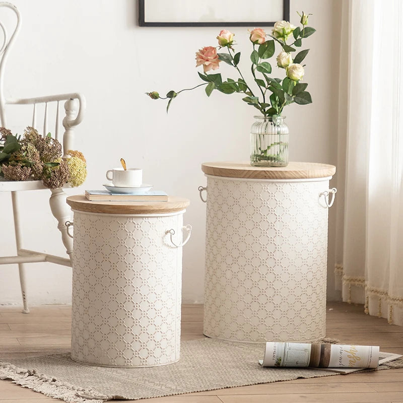 Vitarian - Frans Bijzettafel Van Ijzer met Opbergbak Ruimtebesparend Design