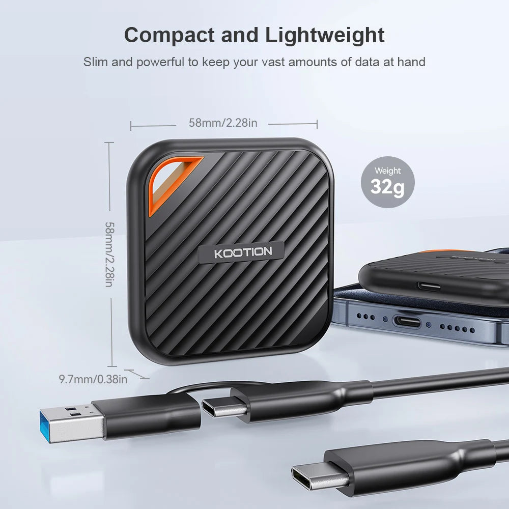 DataLoom – Disque SSD Externe Portable à Grande Vitesse pour Ordinateur Portable et Téléphone