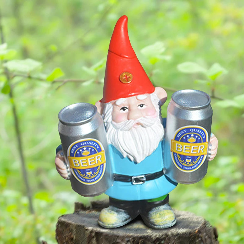 Clytie - Dronken Kabouter met Bier Grappig Beeldje voor Tuin en Huisdecoratie