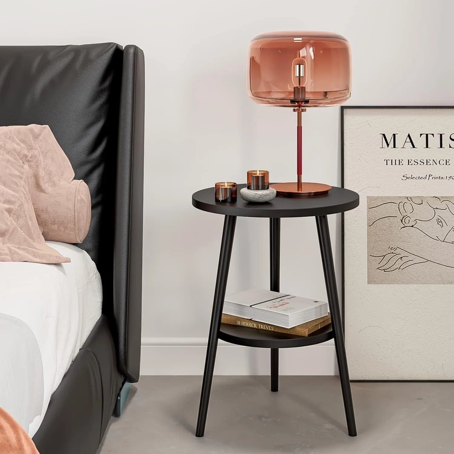 Cirenya - Ronde Tweelaags Bijzettafel met Modern Design