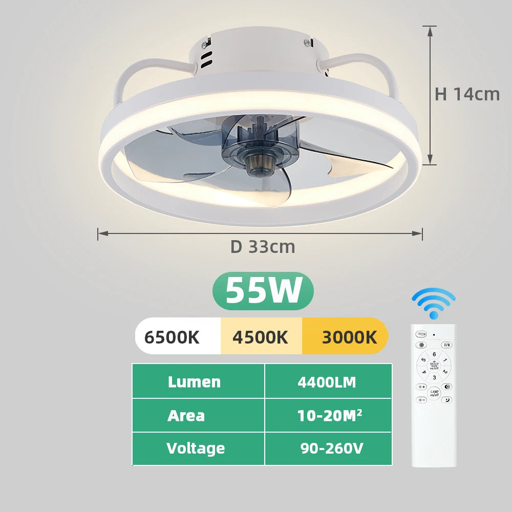 Lumirel - Loftventilator med LED-lys og fjernbetjening