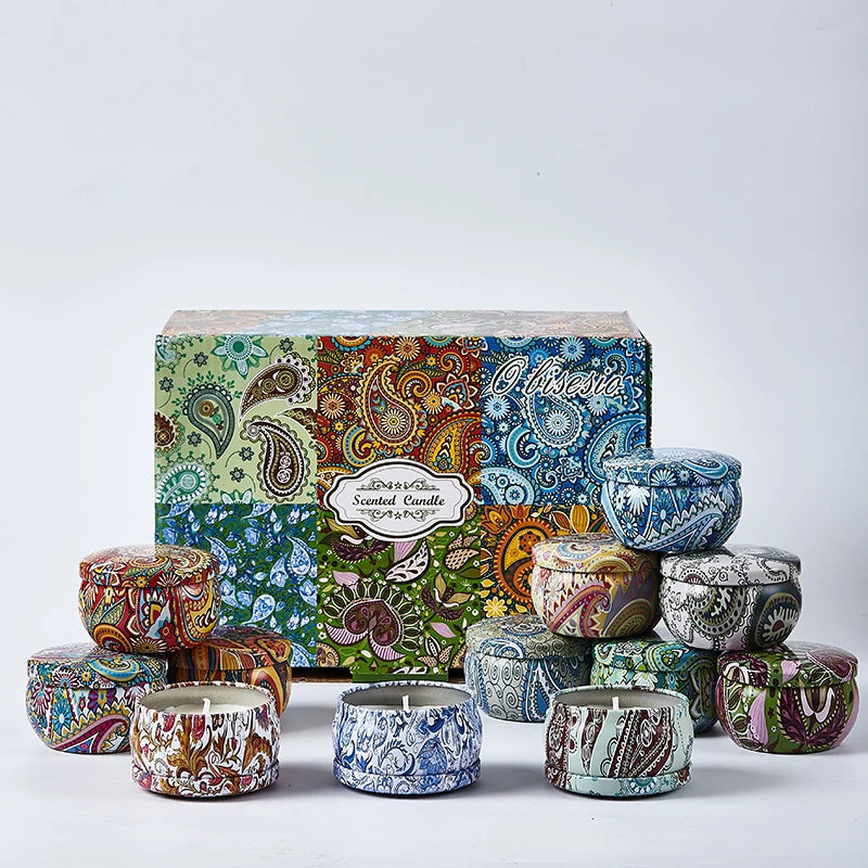 Florivis - 12 Delige Geurkaarsen Set Sojawas Aromatherapie Cadeau