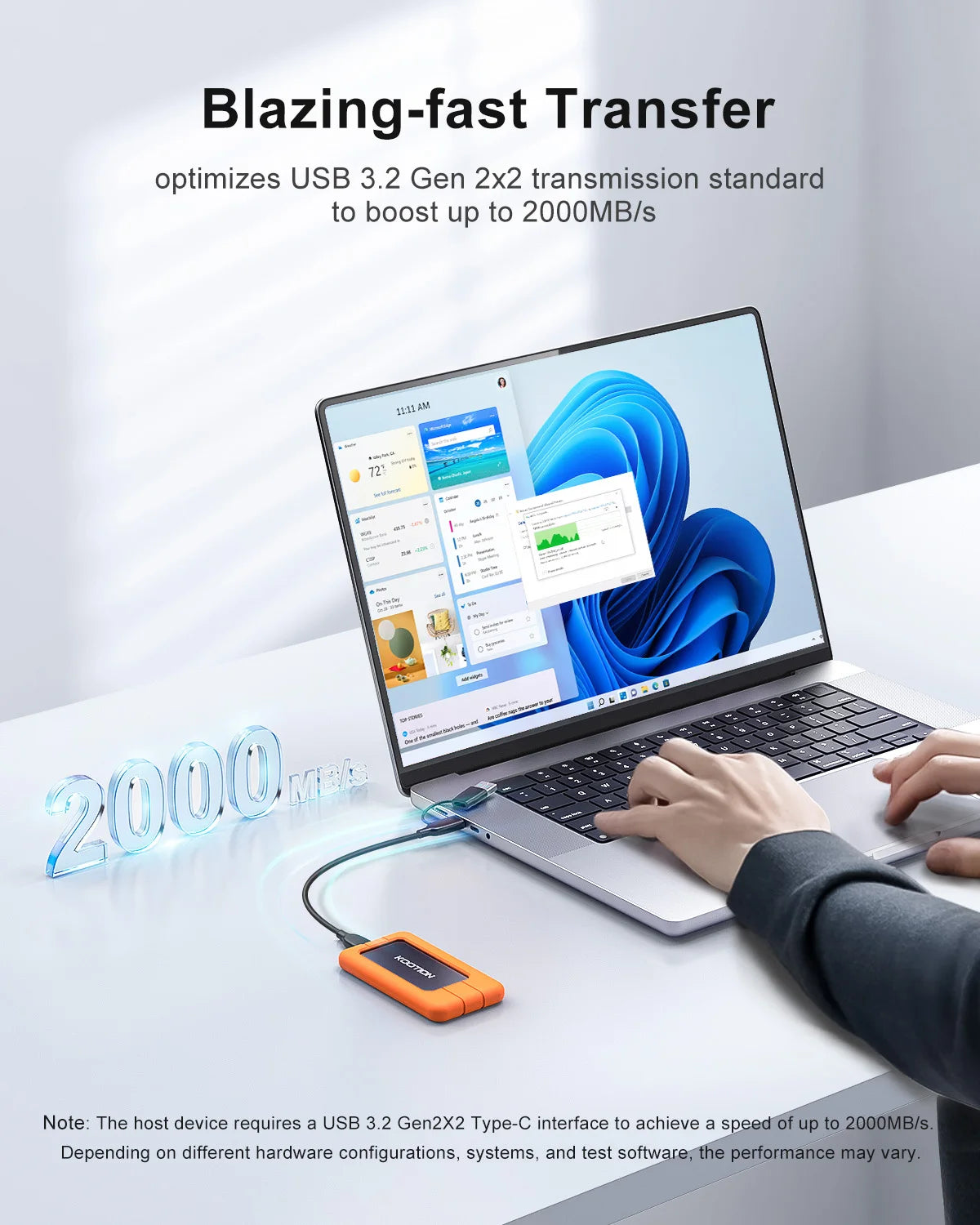 DataGlide – Disque SSD externe X1Max 2 To USB 3.2 Gén 2