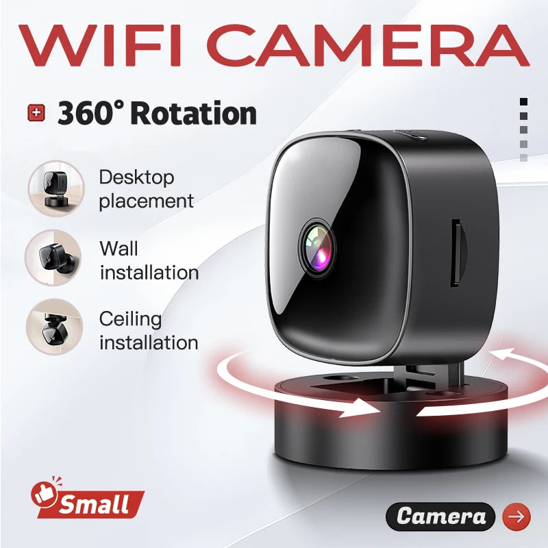 Zenvaro – 360° Draaibare Wifi Mini Beveiligingscamera Met Nachtzicht