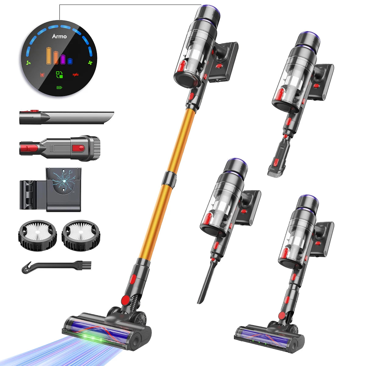 Klyra V22 - Draadloze Handstofzuiger 600W met 55kPa Zuigkracht en Verwijderbare Accu