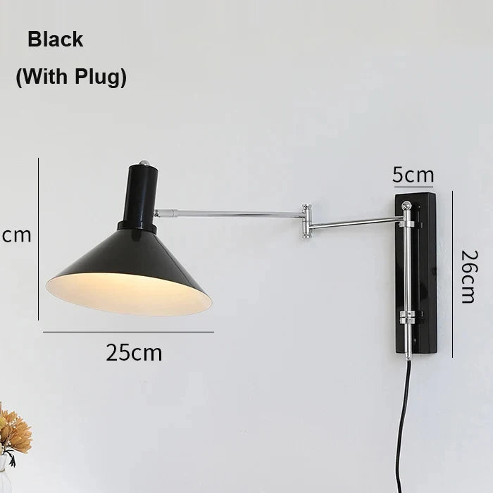 Revillo – Bauhaus Rotatable Wall Lamp with Plug Foldable LED