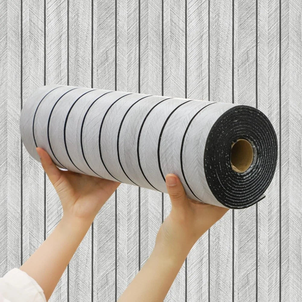 Marosia - Pannelli da parete flessibili in PVC autoadesivi effetto legno 3D rotolo decorazione da parete