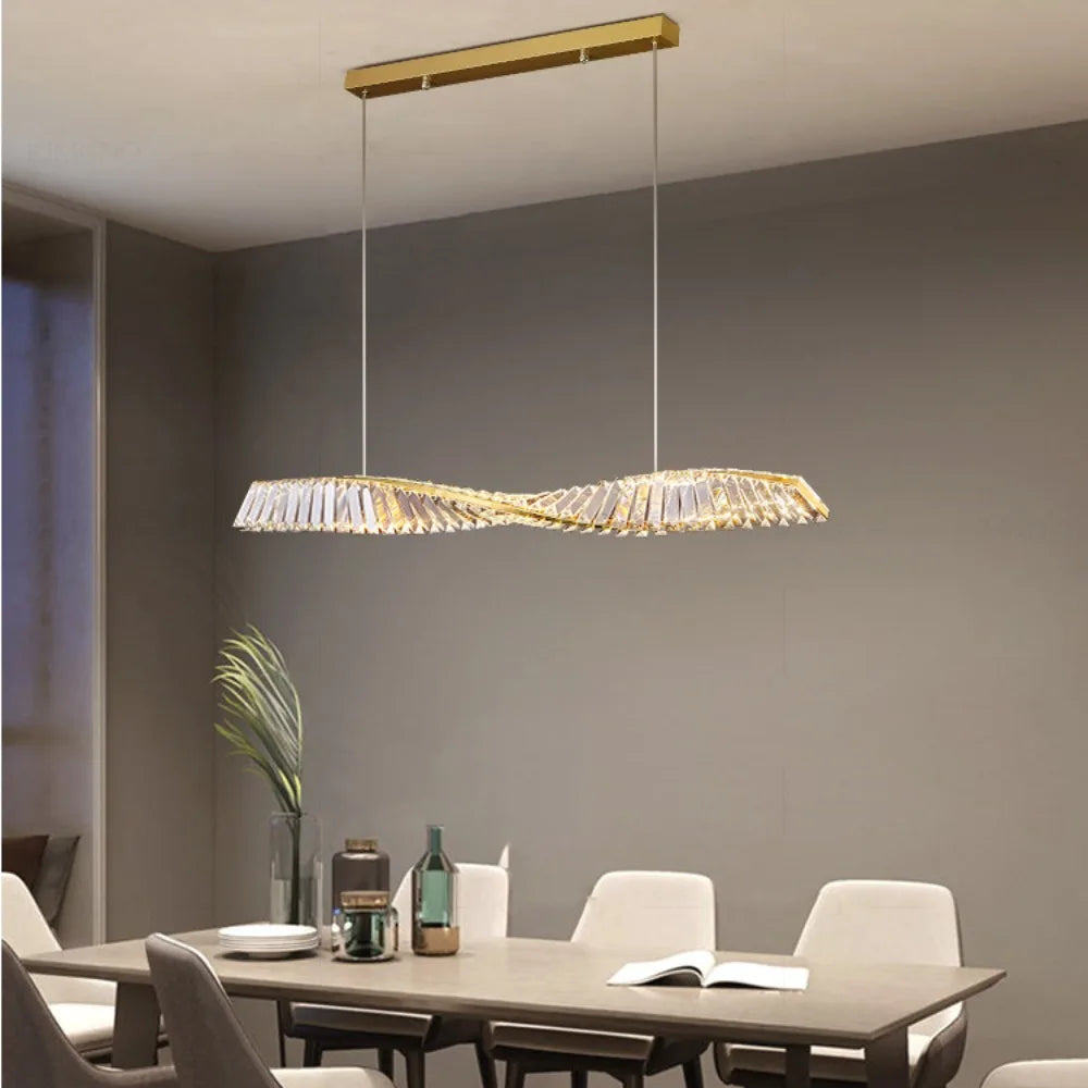 Astrion - Moderne Kristallen LED Eettafel Hanglamp met Spiraal Design