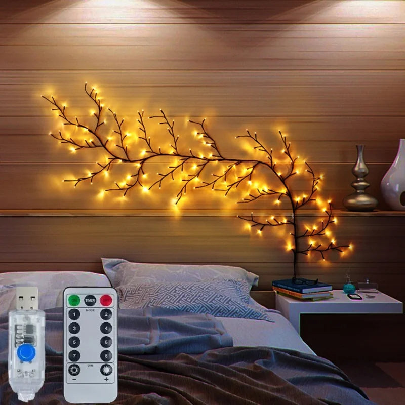 Velmiria – LED Willow Branch Light String with 8 Modes and USB Connection
