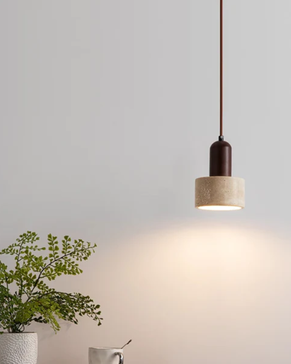 Calyora - Travertin Natuursteen Hanglamp in Moderne Ontwerp