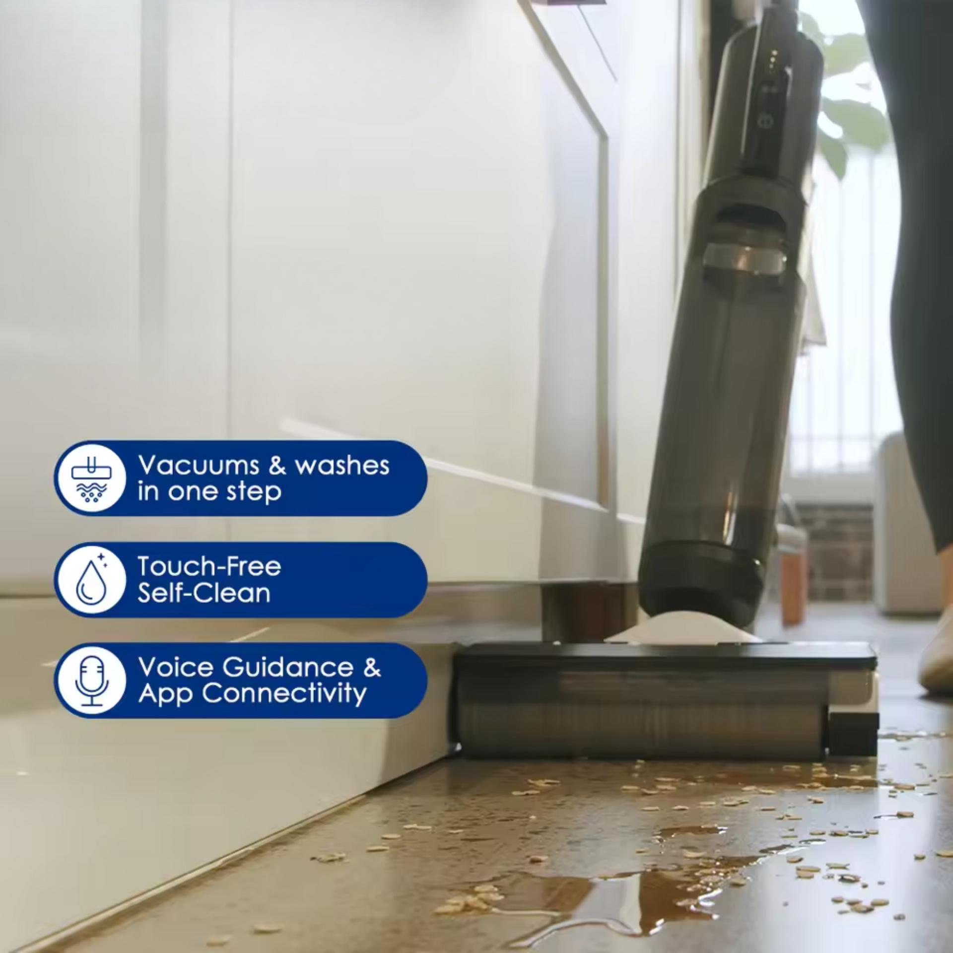 Mercurius - Aspirateur de sol intelligent sans fil avec système d'aspiration humide et sèche et serpillière autonettoyante