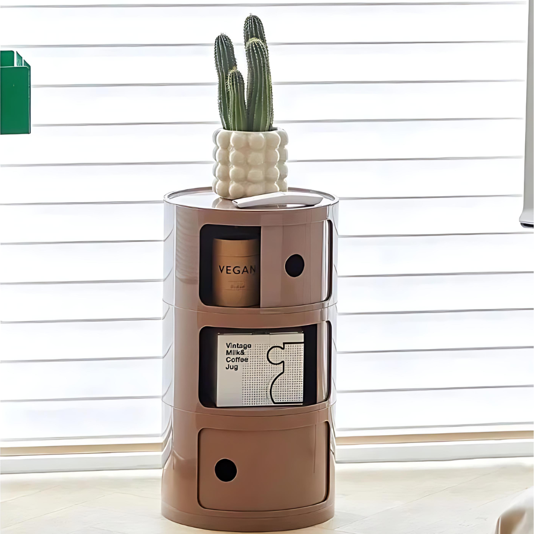 Solerra - Vaatvormige Bijzettafel met Opbergvakken