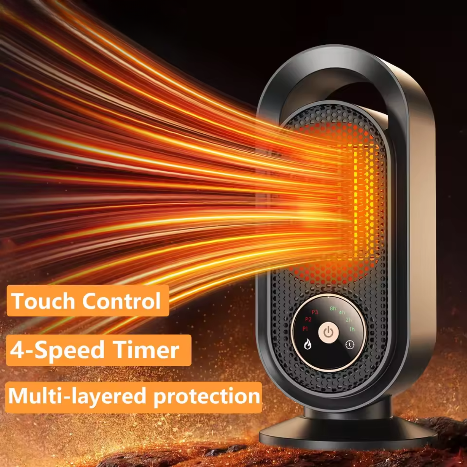 Cyranova - Chauffage ventilateur mini portable 1000W pour bureau, chambre et bureau