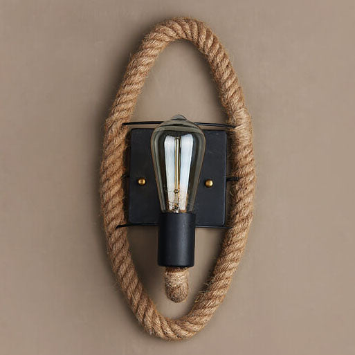 Valernio – Vintage Rope Wall Lamp Round Single Light