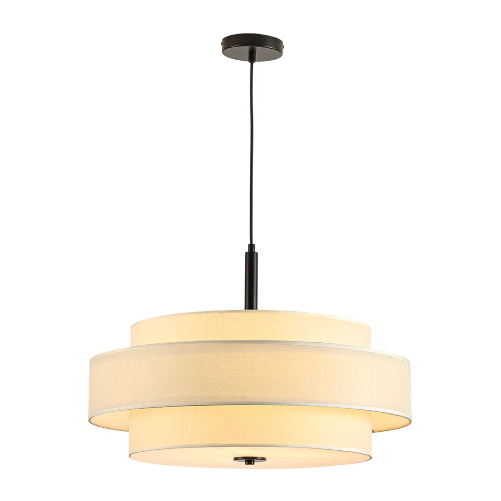 Rowano - Modern Taps Tapered Pendant Lamp Linen Shade