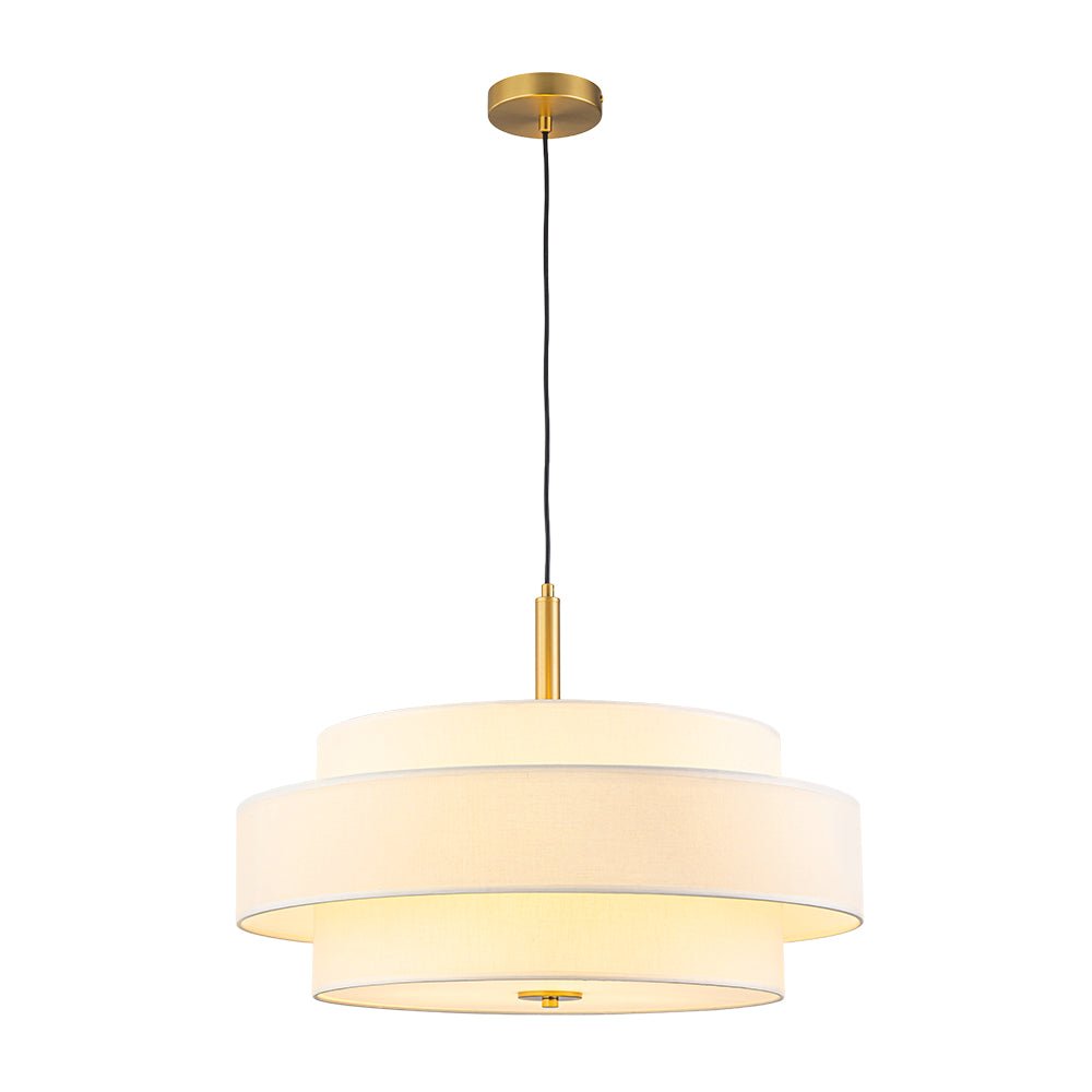 Rowano - Modern Taps Tapered Pendant Lamp Linen Shade